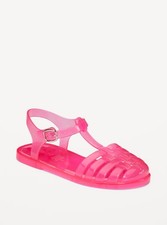 Old Navy Kid Girls Shiny Jelly Fisherman Sandals Pink Size 1Y
