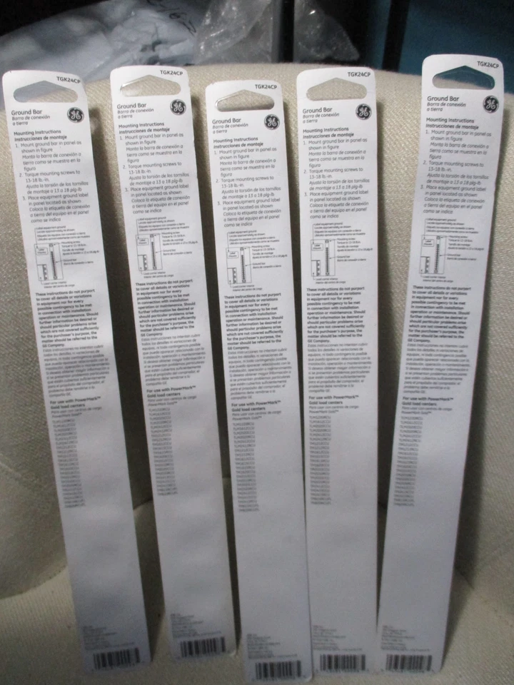 Лот из 5 золотых заземляющих стержней GE PowerMark с 24 отверстиями TGK24CP - Изображение 3 из 3