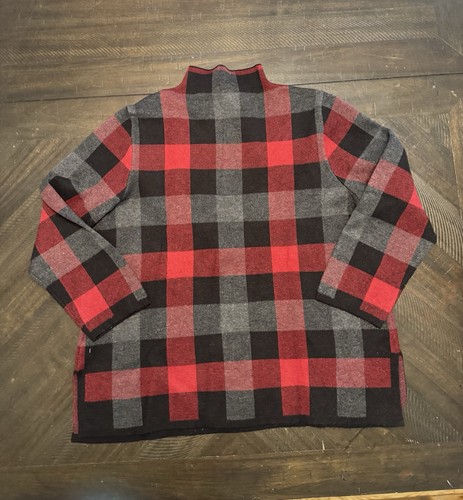 Maglione grande Anne Klein nero e rosso a quadri - Foto 6 di 6