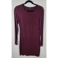 Lulus Burgundy Long sleeve shirt dress Women's L comfort cotton corpcore