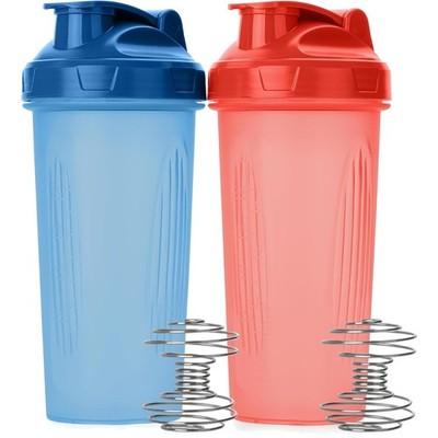 Protein Shaker Bottles 28 oz 2 Pack Leakproof Flip-Top Reusable Plastic