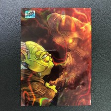 2024 Topps Chrome Star Wars Galaxy Art of the Sith Yoda Meets Darth Bane /175