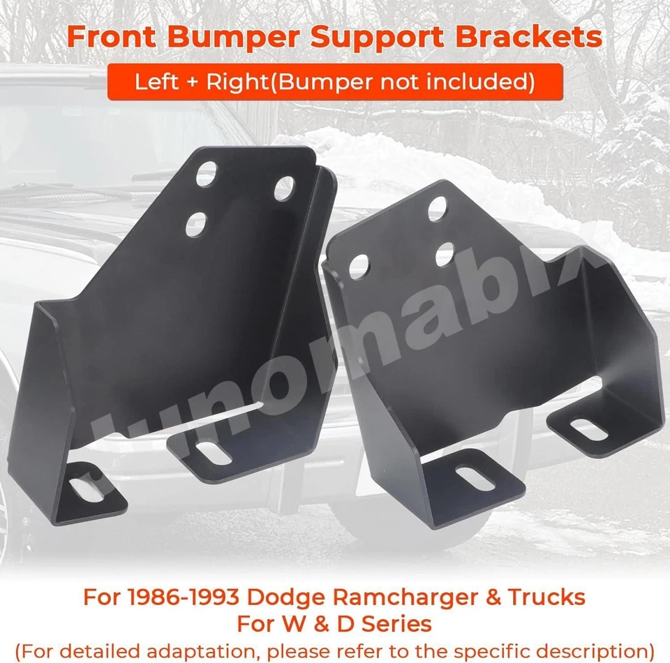 For Dodge Ramcharger & Trucks D/W 150 250 350 Front Bumper Support Bracket 86-93 - Imagem 2 de 4