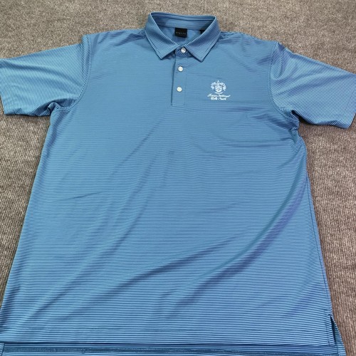 Dunning Golf Polo Shirt Mens Large Striped Trump National Colts Neck Performance - Picture 3 of 10