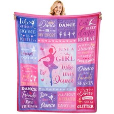 Dance Blanket Gifts for Girls, 60"x50" Ballet Throw Blanket Recital Dance Com...