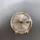 Seiko Watch Men 36mm Silver Dial Gold Tone Date Round 6222-8990 Manual Runs