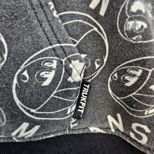 Trukfit Hoodie Boys Large Gray White Martian All-Over Print Soft Skater Pullover - Picture 7 of 10