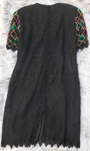 Mark & John By Gopal VTG 100% silk beaded Evening sequin formal gown Dress SZ XL - Picture 6 of 6