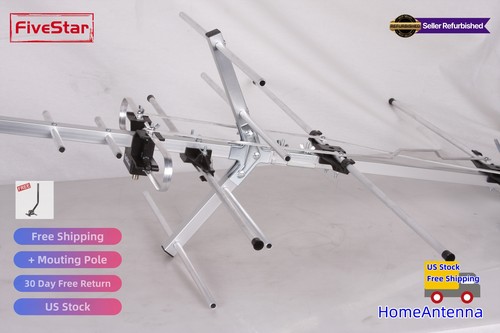 HD Yagi TV Antenna Outdoor 200 Mile Range VHF UHF OTA Digital Reception