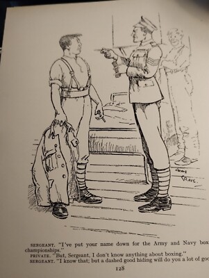 Sk17 Ephemera 1930er Punch Cartoon Sergeant Legen Sie Ihren Namen zum Boxen 