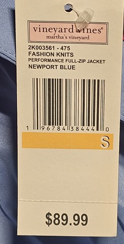 Giacca leggera Vineyard Vines Performance full zip taglia small blu Newport - Foto 11 di 12