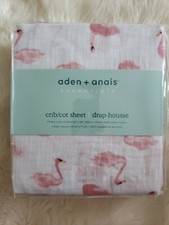 aden  anais Essentials Classic Crib Sheet, 100 Cotton Briar Rose - Swans