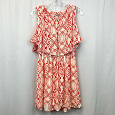 Forever 21 Womens A Line Dress Multicolor Geometric V Neck Sleeveless Flap S