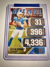 2021 Panini Score JUSTIN HERBERT NL10 Next Level Stats
