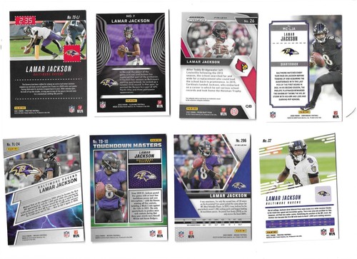 LAMAR JACKSON 2020-22 PANINI 8 CARD LOT MOSAIC GREEN REACTIVE PRIZM CRACKED MVP - Picture 4 of 12