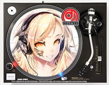 Anime Headphone Girl Kate - 7"-12" DJ slipmat for LP turntable record player
