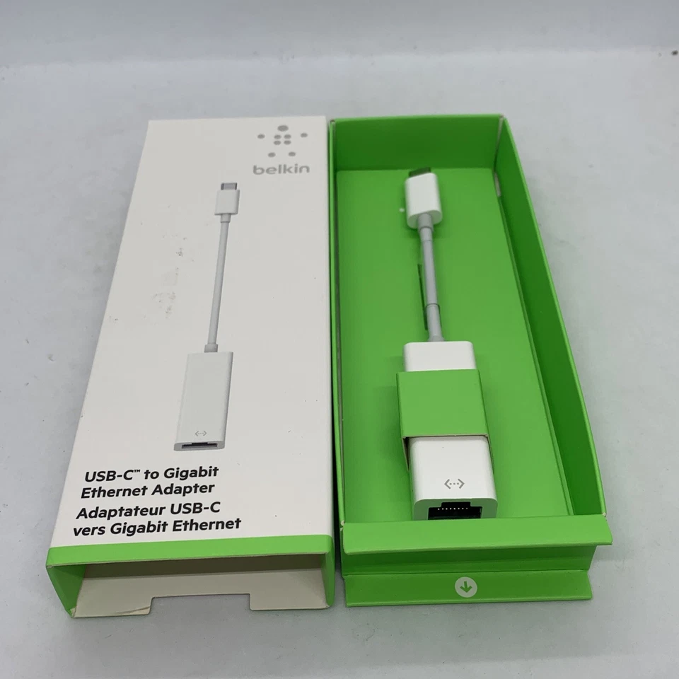 GENUINE BELKIN USB-C TO GIGABIT ETHERNET ADAPTER F2CU040DSWHT WHITE