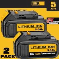 2X FüR Dewalt Akku 18V 5.0AH Xr DCB184 DCB182 DCB200-2 DCB205-2 DCB180