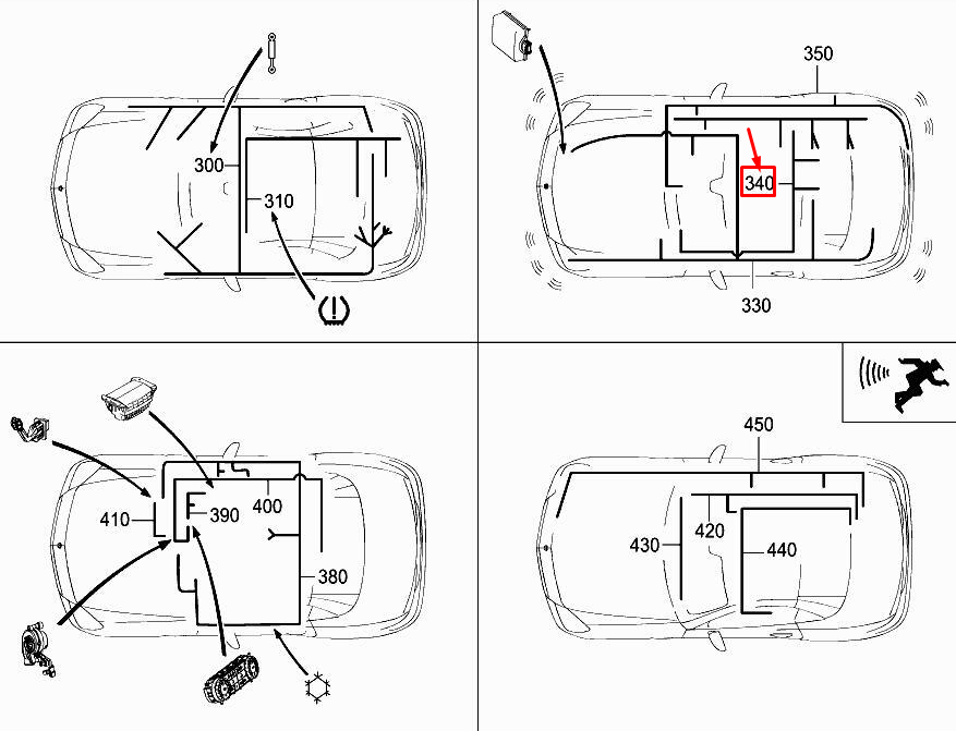 MERCEDES-BENZ SLK R172 Abstandsradar-Kabelbaum A1725405713