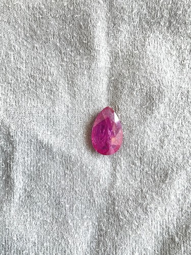 Certified 3.13 Carats Mozambique Ruby Pear Faceted Cut stone No Heat Natural Gem - Picture 5 of 8