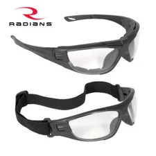 Radians CT1-11 Cuatro 4-in-1 Clear Hybrid Goggles Padded Anti-Fog Safety Glasses