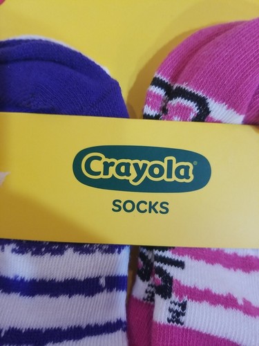 2019 CRAYOLA SOCKS 6 PACK ANKLE SOCKS XS 5-7 NEW STRIPED - Picture 4 of 8