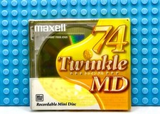 MD    MAXELL TWINKLE YELLOW 74  VS. II  BLANK MINI DISC  1  SEALED 