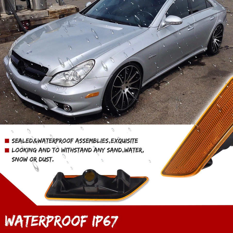 Luz de señalización delantera ámbar para 06-11 Mercedes Clase CLS W219 CLS550 CLS63 AMG Foto 4 de 4