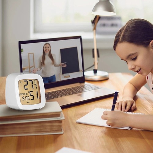 Humidity Monitor Convenient Small Alarm Clock Lcd Display Led Alarm Clock