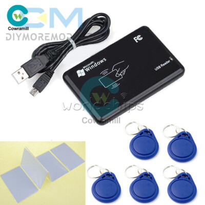 Smart USB RFID IC/ID Card Reader NFC Read Write 13.56MHz 125KHz + Card +Key Tag