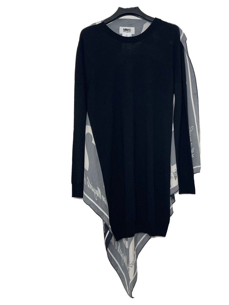Maison Margiela Knitted Top With Silk Detail Scarf Size L | eBay