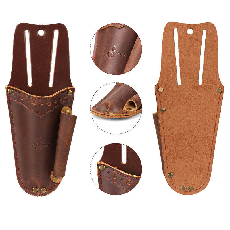 Leather Garden Shears Holster Florist Pruner Scissor Sharpener Tool Slot Belt-on
