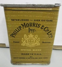 VTG MID CENTURY, PHILIP MORRIS & CO SPECIAL BLEND CIGARETTES TIN, NICE CONDITION