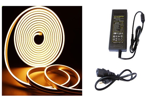 Striscia LED 12V Neon 5M Luce Naturale Impermeabile Flessibile Alimentatore - Foto 4 di 4