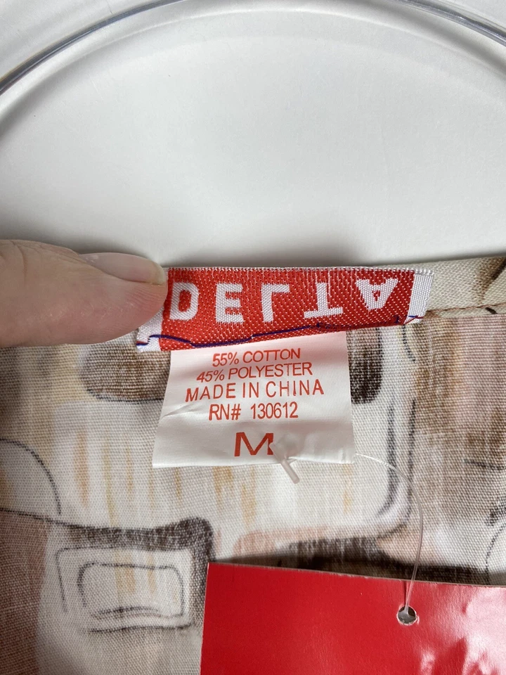 Delta Scrub Top Women's Size M Tank Brown Hearts Mock Wrap Gathered 2PKT NWT - Image 4 of 4