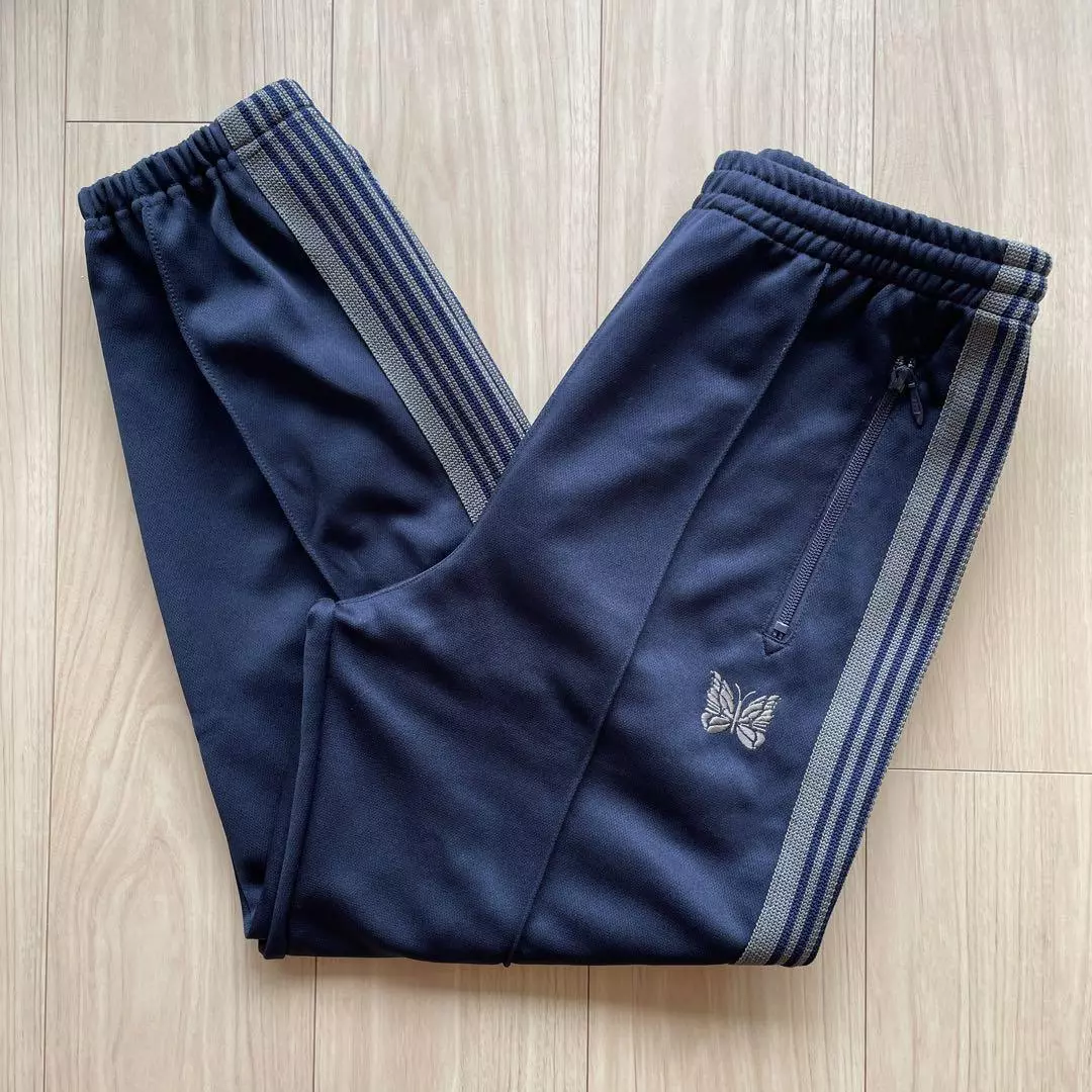 NEEDLES 21AW Track Pants Zipped Navy x Gray JO226 Size-XS