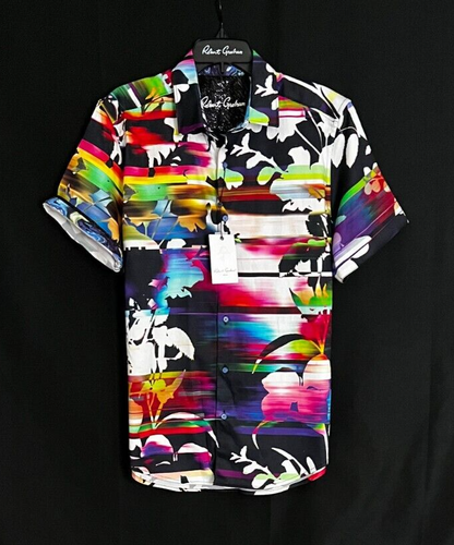 Robert Graham Pulsar kurzärmlig $ 218 groß neu mit Etikett klassische Passform L
