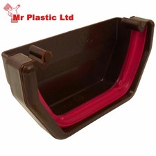 Freeflow 114mm Square Gutter & 65mm Square Down Pipe Fittings in Brown