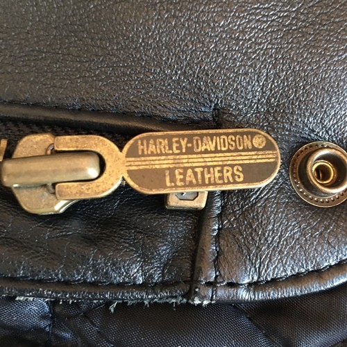 Giacca pelle Harley Davidson frange donna 32 XS nera trapuntata foderata tasca zip - Foto 17 di 21