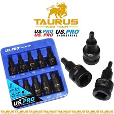 10PC US PRO 1/2" DR IMPACT HEX BIT SOCKETS CR-V S2 H4-H19 EU DIY UK FREE P&P