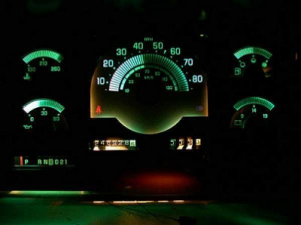 White Face Gauges For 1995 Chevy Silverado 1500 2500 3500 Trucks - Gas Models, Matte Finish, USA-Made