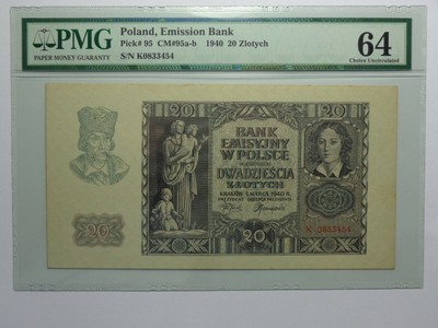 WWII 1940 Poland German Occupation P-98 UNC A-Prefix 500 Zlotych
