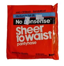 Vintage No Nonsense Pantyhose Nos Sheer to Waist M40- Off Black Sandalfoot