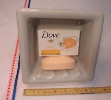 Ceramic New Stock...full Recessed Soap Dish...with Glossy Slate Gray Color