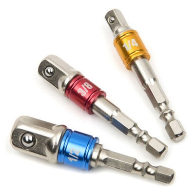 3X Hex Drill Bit Socket Adapter Drive Electric Impact Driver Kit 1/4" 3/8" 1/2" 3X Hex Drill Bit Socket Adapter Drive Electric Impact Driver Kit 1/4" 3/8" 1/2"