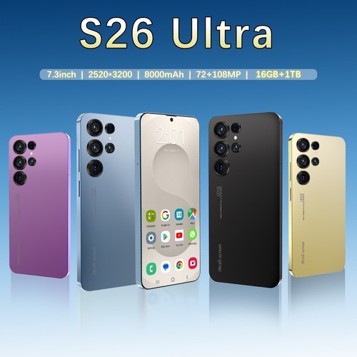 S26 Ultra 5G Smartphone 7.0in Unlocked Android 15 Cellphone Dual 16GB+1TB Blue - 第 5/14 張圖片