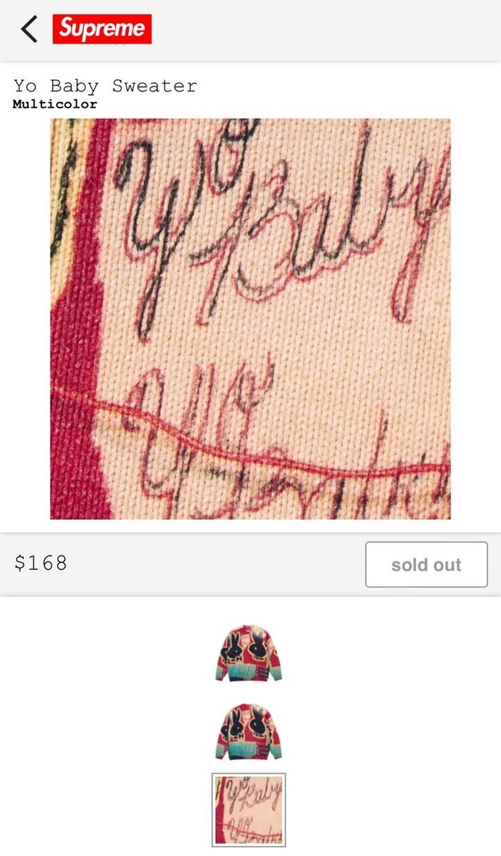 Supreme Yo Baby Sweater - Size Extra Large . Brand New | eBay Supreme Yo Baby Sweater - Size Extra Large . Brand New | eBay