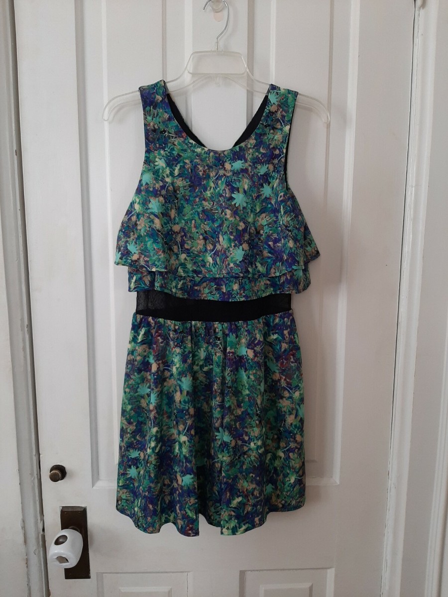 princess vera wang floral dress Princess Vera Wang Pink Floral Long Sleeve Midi Dress Wms JR Sz LARGE GREAT!