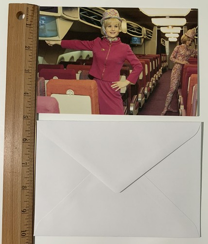 Vintage Look Greeting Card Airlines Stewardess Pucci Uniforms 1966 Reproduction - Picture 2 of 2