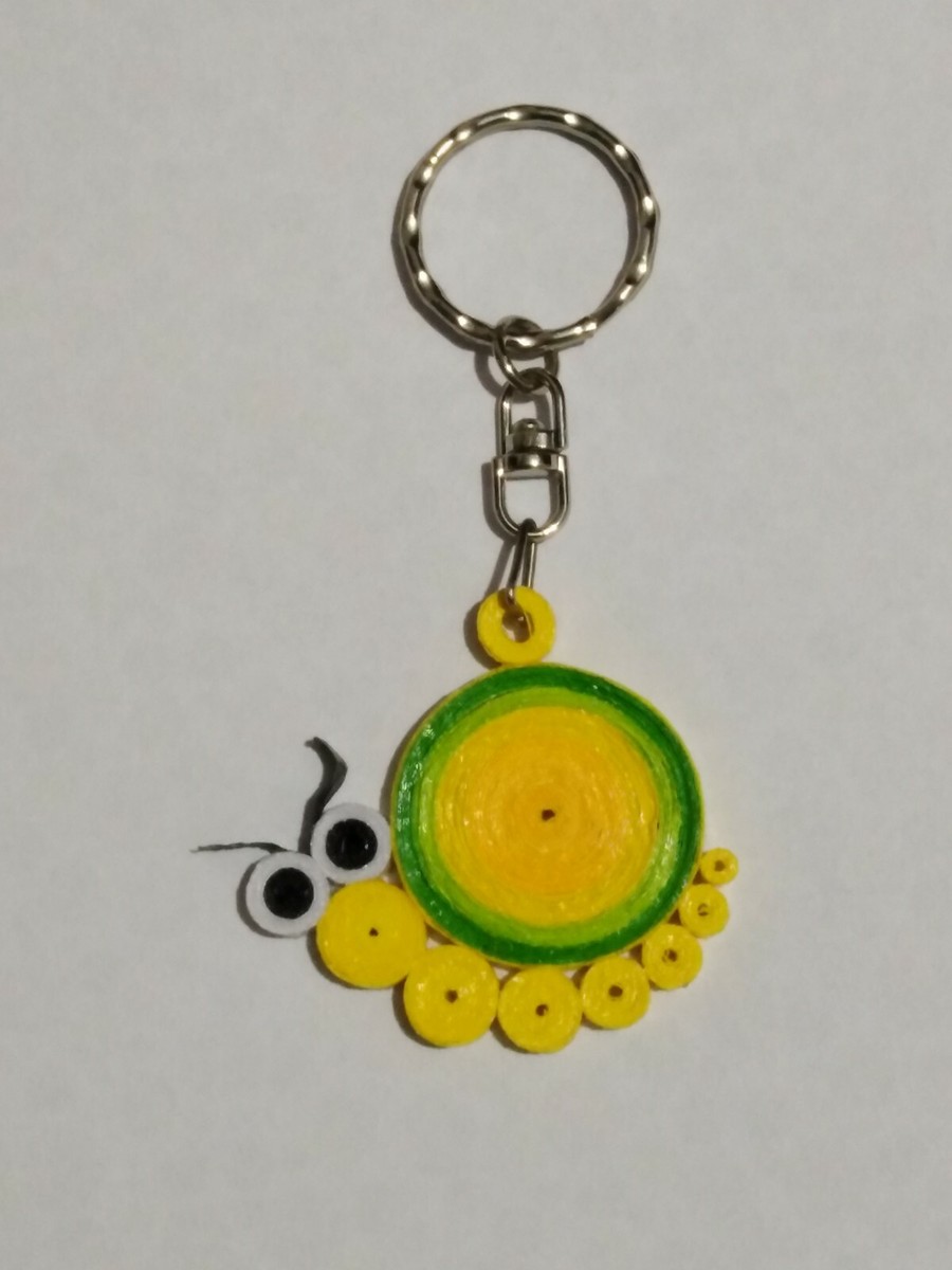 Hand Made Snail Shaped Paper Quilling Key Tag For Kids